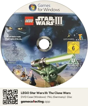 LEGO Star Wars III: The Clone Wars Computer, PAL disc