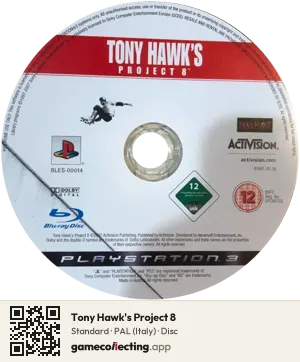 Tony Hawk's Project 8 PlayStation 3, PAL disc