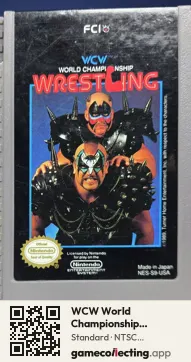 WCW World Championship Wrestling Nintendo Entertainment System, NTSC cartridge label