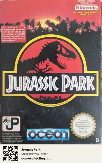 Jurassic Park Nintendo Entertainment System, PAL box front