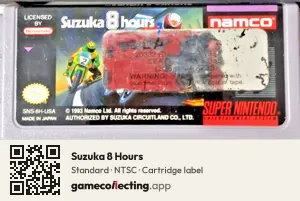 Suzuka 8 Hours Super Nintendo Entertainment System, NTSC cartridge label