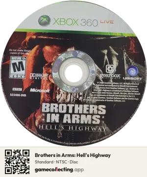 Brothers in Arms: Hell's Highway Xbox 360, NTSC disc