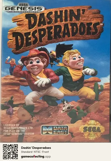 Dashin' Desperadoes Sega Mega Drive / Genesis, NTSC box front