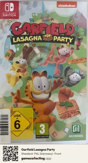 Garfield Lasagna Party Nintendo Switch, Germany box front