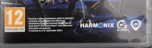 Rock Band 3, the PEGI square on its front