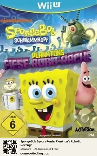 SpongeBob SquarePants: Plankton's Robotic Revenge Nintendo Wii U, Germany box front