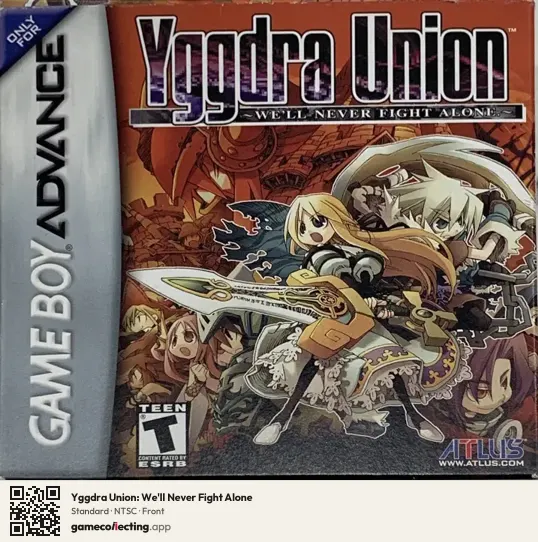 Yggdra Union: We'll Never Fight Alone Game Boy Advance, NTSC box front