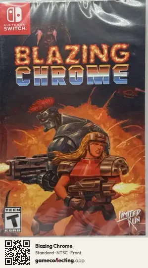 Blazing Chrome Nintendo Switch, NTSC box front
