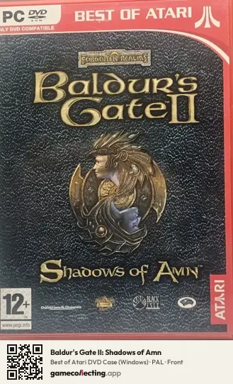 Baldur's Gate II: Shadows of Amn Computer, PAL box front