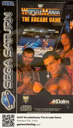 WWF WrestleMania: The Arcade Game Sega Saturn, PAL box front