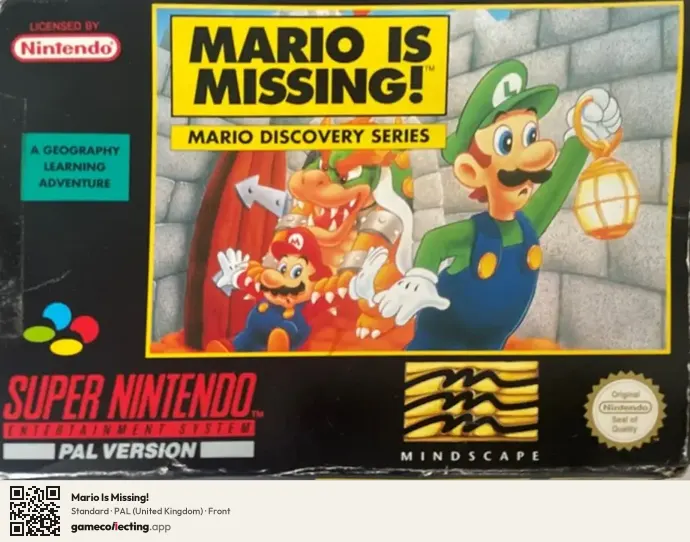 Mario Is Missing! Super Nintendo Entertainment System, United Kingdom box front