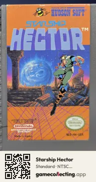 Starship Hector Nintendo Entertainment System, NTSC cartridge label