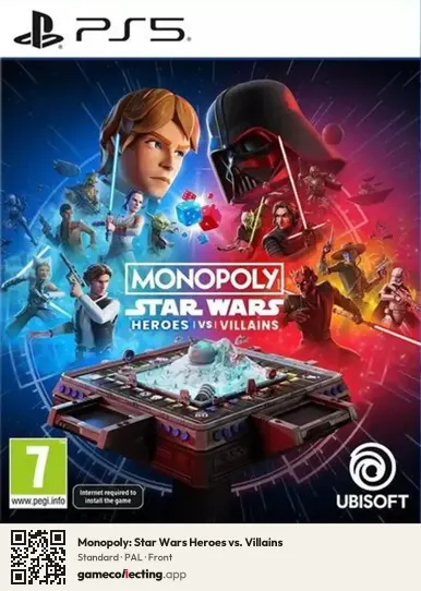 Monopoly: Star Wars Heroes vs. Villains PlayStation 5, PAL box front