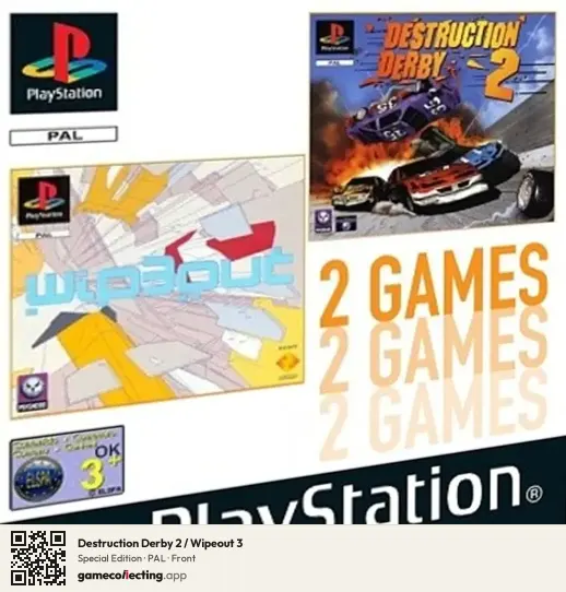 Destruction Derby 2 / Wipeout 3 PlayStation, PAL box front