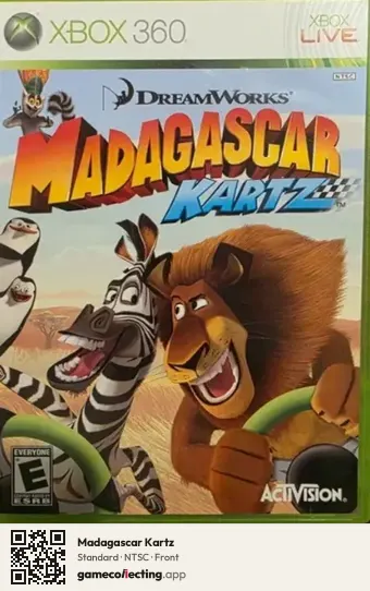 Madagascar Kartz Xbox 360, NTSC box front