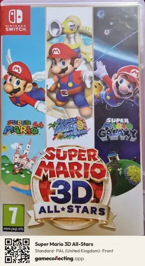 Super Mario 3D All-Stars Nintendo Switch, United Kingdom box front