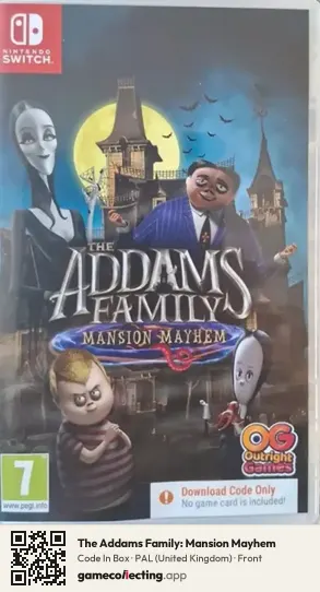 The Addams Family: Mansion Mayhem Nintendo Switch, United Kingdom box front