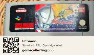 Ultraman Super Nintendo Entertainment System, PAL cartridge label