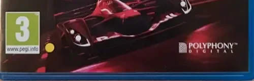 Gran Turismo Sport, the PEGI square on its front