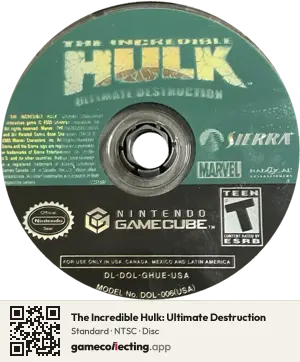 The Incredible Hulk: Ultimate Destruction Nintendo GameCube, NTSC disc