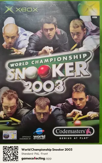 World Championship Snooker 2003 Xbox, PAL box front