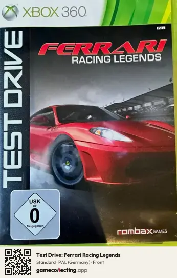 Test Drive: Ferrari Racing Legends Xbox 360, Germany box front