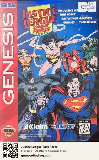 Justice League Task Force Sega Mega Drive / Genesis, North America box front