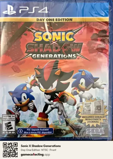 Sonic X Shadow Generations PlayStation 4, NTSC box front
