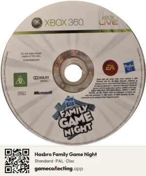 Hasbro Family Game Night Xbox 360, PAL disc