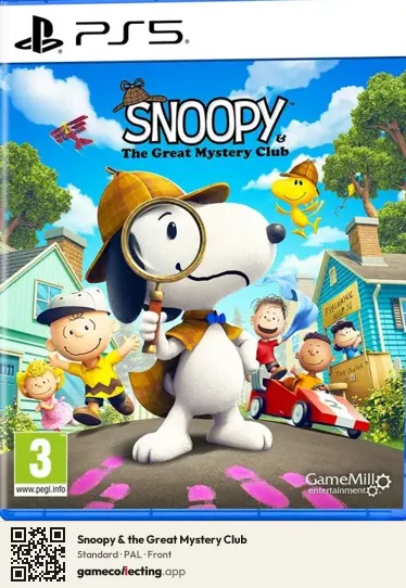 Snoopy & the Great Mystery Club PlayStation 5, PAL box front
