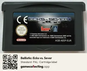 Ballistic: Ecks vs. Sever Game Boy Advance, PAL cartridge label