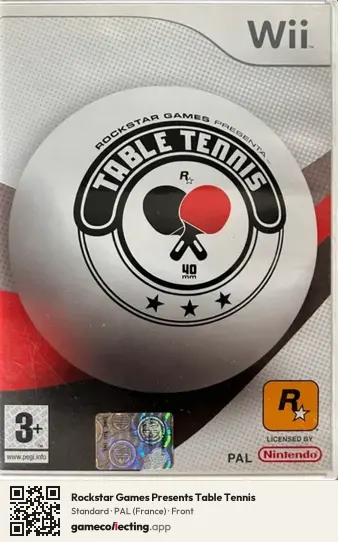 Rockstar Games Presents Table Tennis Nintendo Wii, France box front