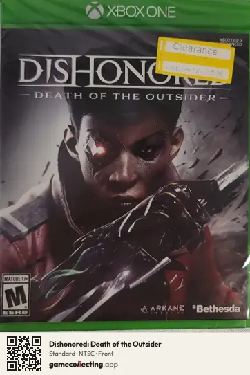Dishonored: Death of the Outsider Xbox One, NTSC box front