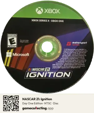 NASCAR 21: Ignition Xbox Series X, NTSC disc