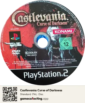 Castlevania: Curse of Darkness PlayStation 2, PAL disc