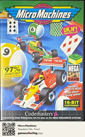 Micro Machines Sega Mega Drive / Genesis, PAL box front