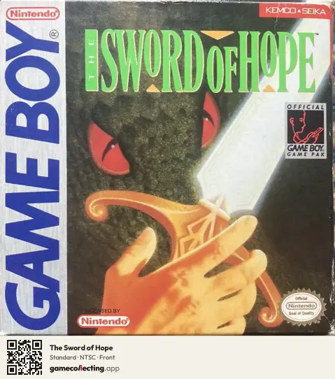 The Sword of Hope Game Boy, NTSC box front