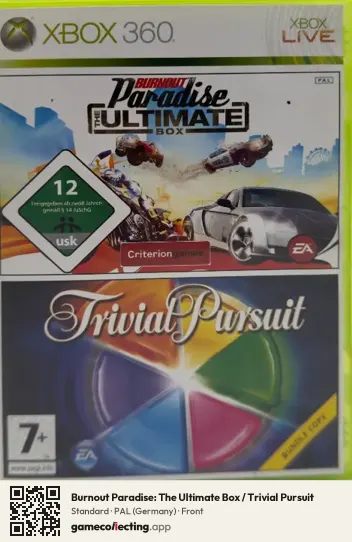 Burnout Paradise: The Ultimate Box / Trivial Pursuit Xbox 360, Germany box front