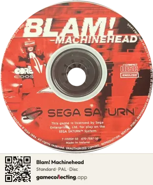 Blam! Machinehead Sega Saturn, PAL disc