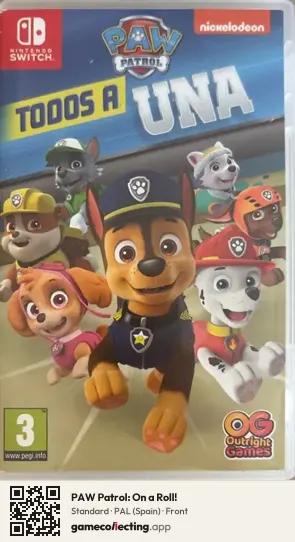 PAW Patrol: On a Roll! Nintendo Switch, Spain box front