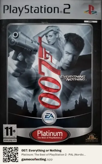 007: Everything or Nothing PlayStation 2, Nordic countries box front