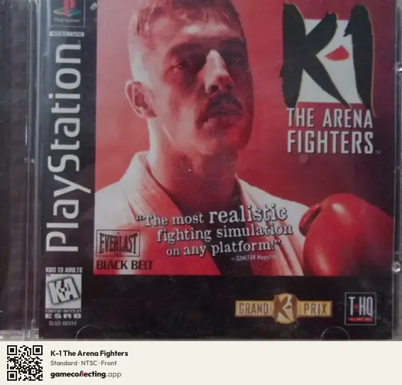 K-1 The Arena Fighters PlayStation, NTSC box front