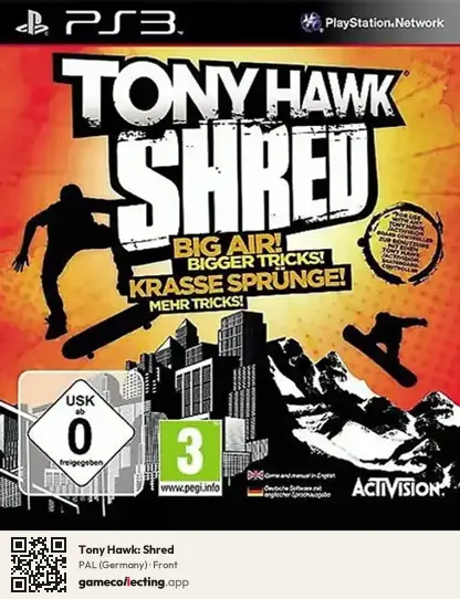 Tony Hawk: Shred PlayStation 3, Germany box front