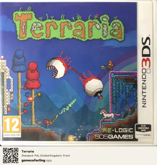Terraria Nintendo 3DS, United Kingdom box front