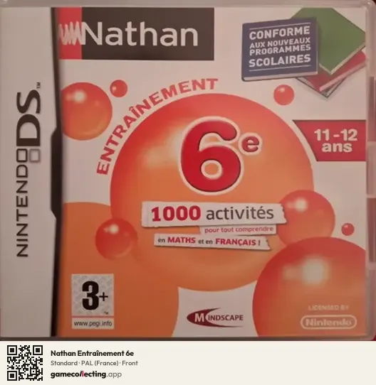 Nathan Entraînement 6e Nintendo DS, France box front
