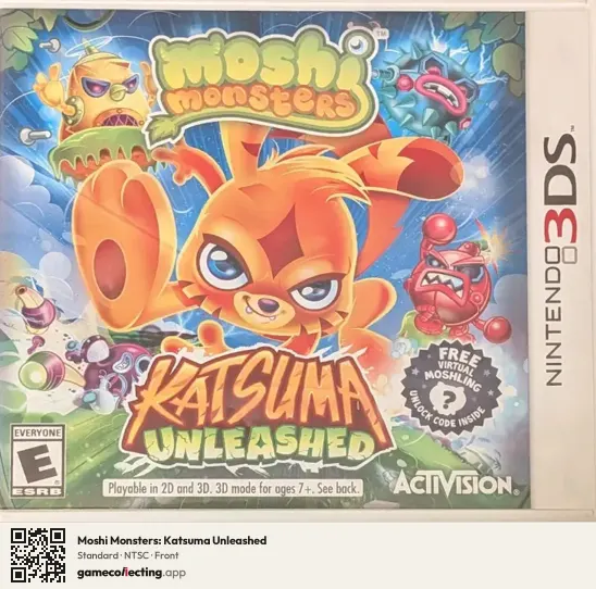 Moshi Monsters: Katsuma Unleashed Nintendo 3DS, NTSC box front