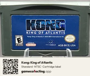 Kong: King of Atlantis Game Boy Advance, NTSC cartridge label