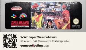 WWF Super WrestleMania Super Nintendo Entertainment System, PAL cartridge label