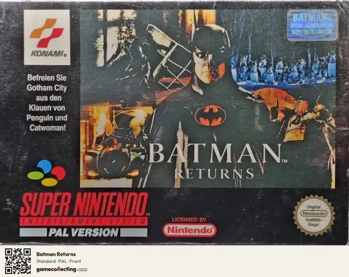 Batman Returns Super Nintendo Entertainment System, PAL box front