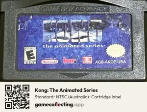 Kong: The Animated Series Game Boy Advance, NTSC cartridge label
